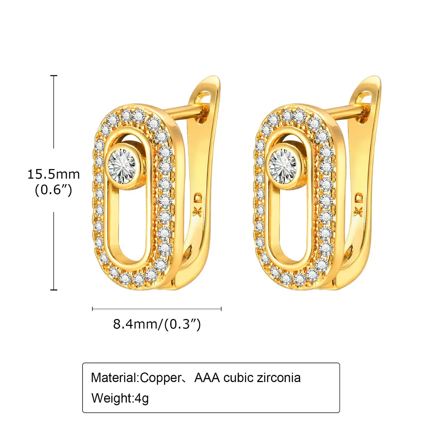 Geometric Paperclip Earrings Size