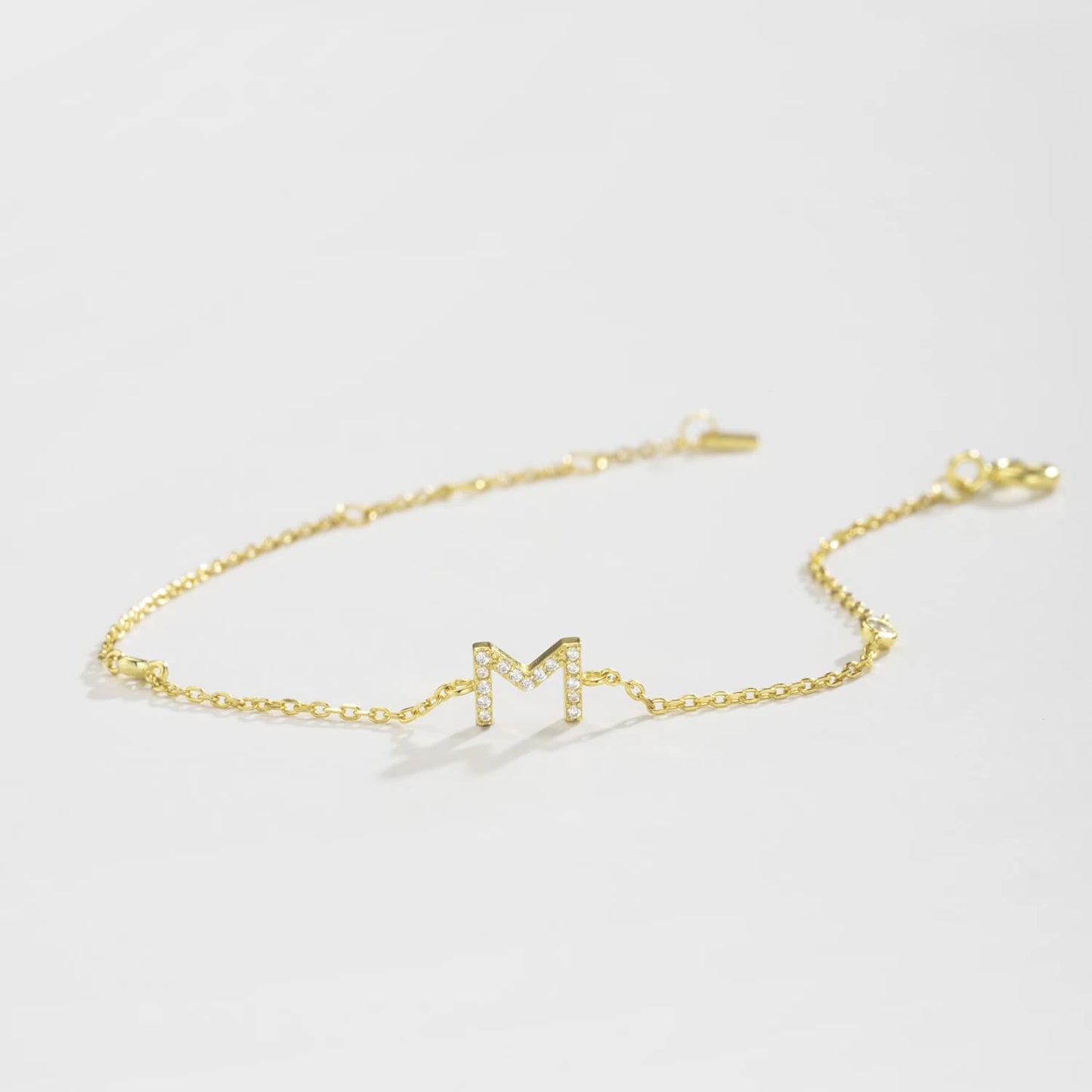 925 Silver Alphabet Monogram Bracelet