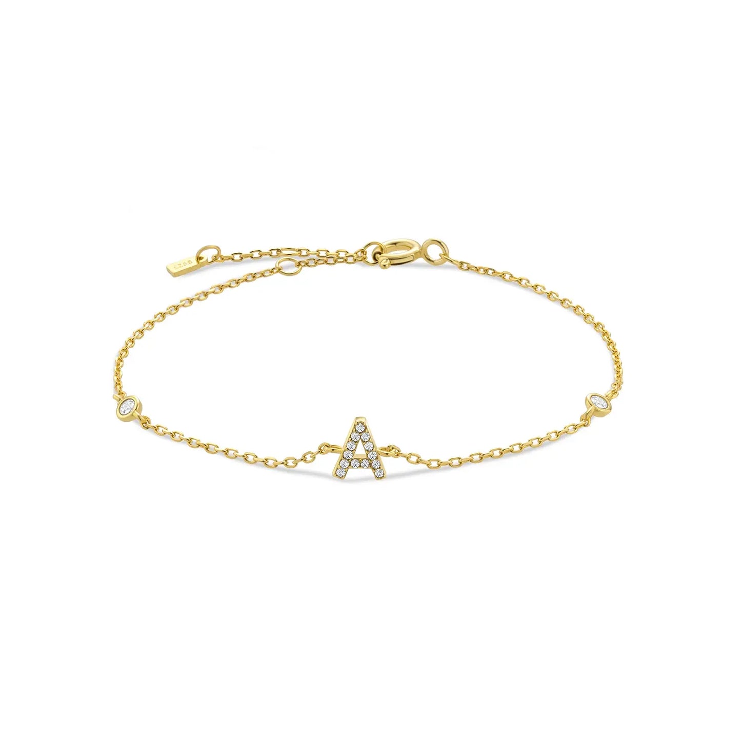 Gold bracelet with the letter A