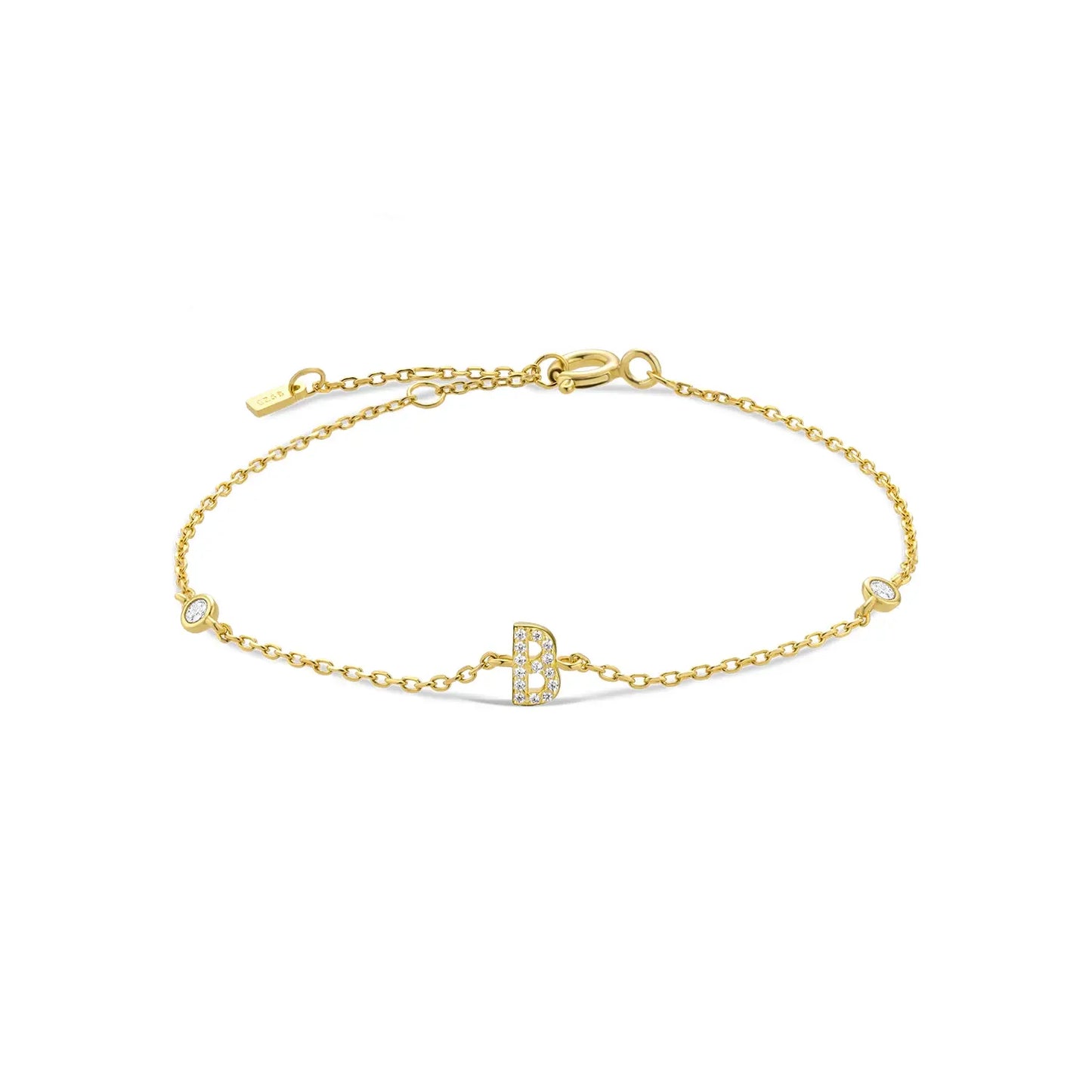 Gold bracelet with the letter B