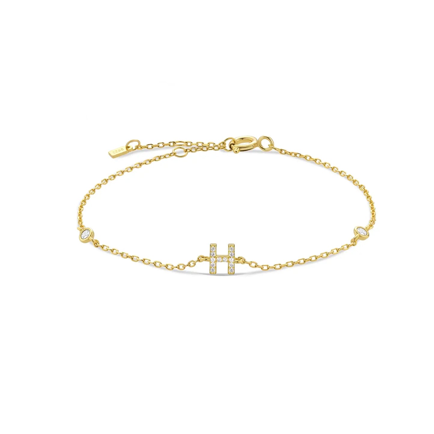 Gold bracelet with the letter H