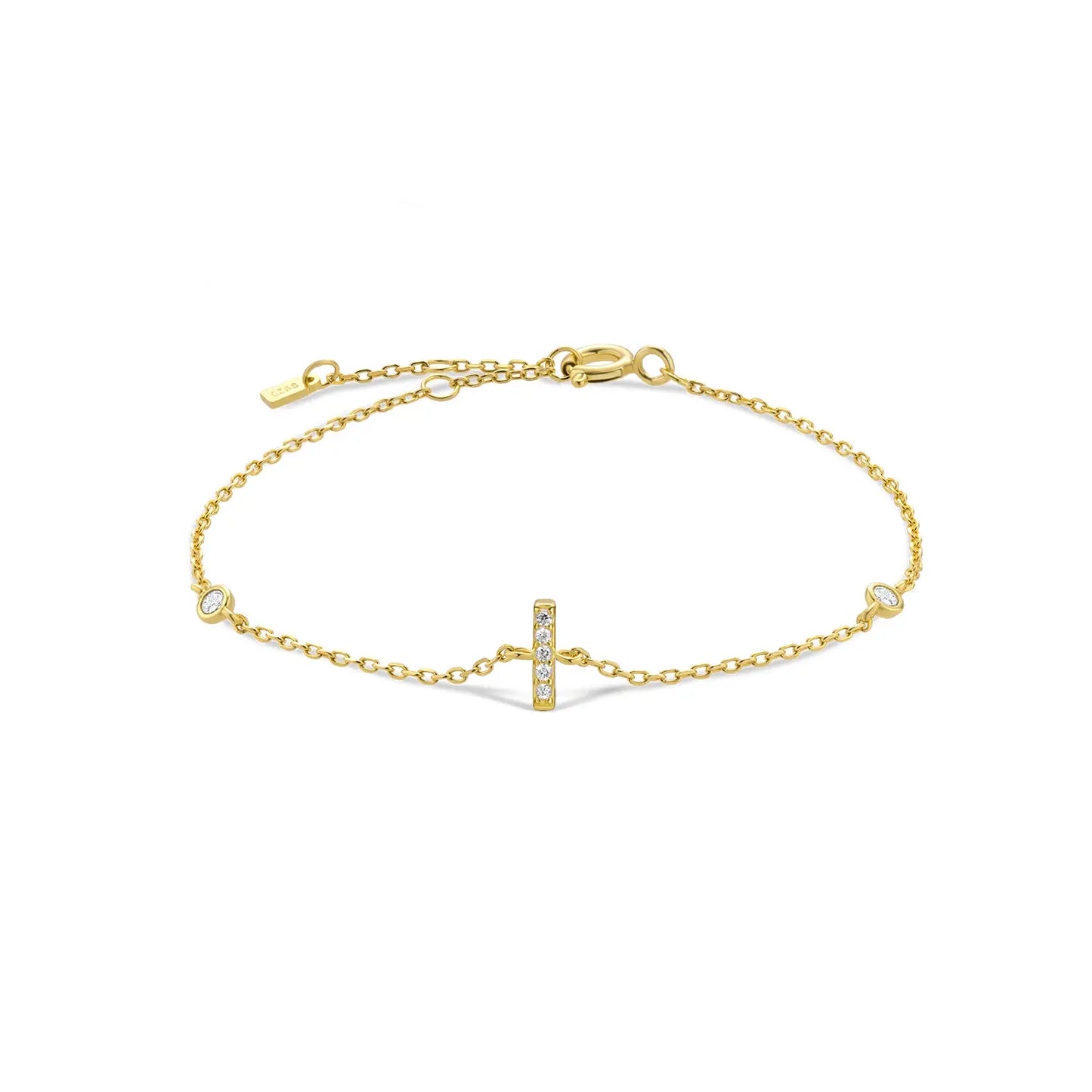 Gold bracelet with the letter I