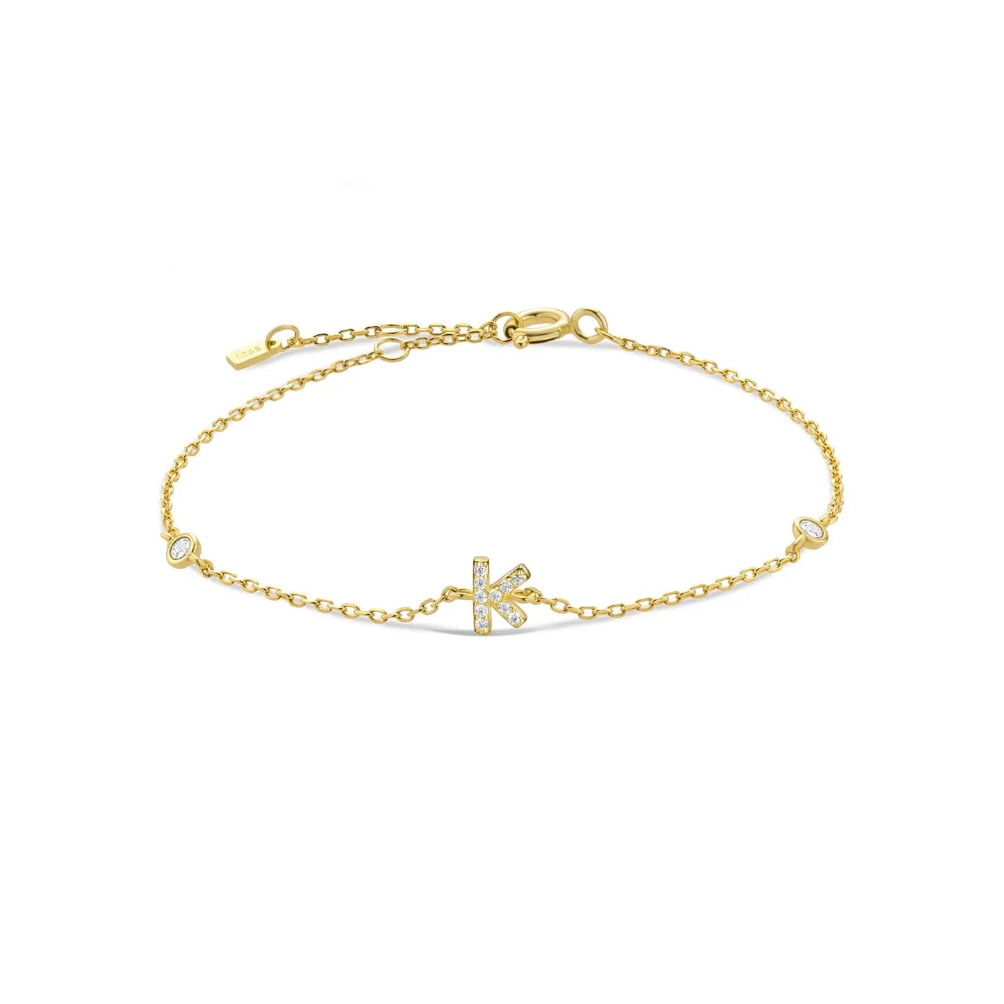 Gold bracelet with the letter K