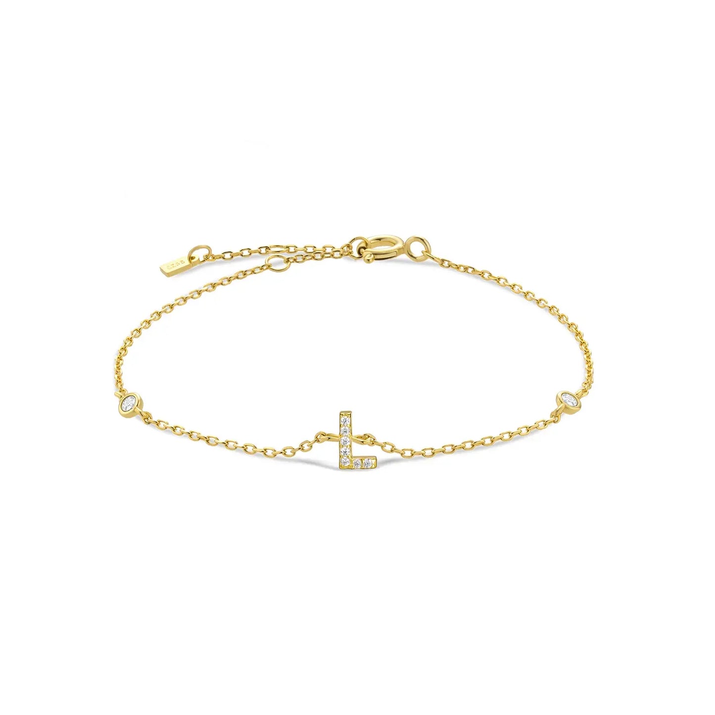 Gold bracelet with the letter L