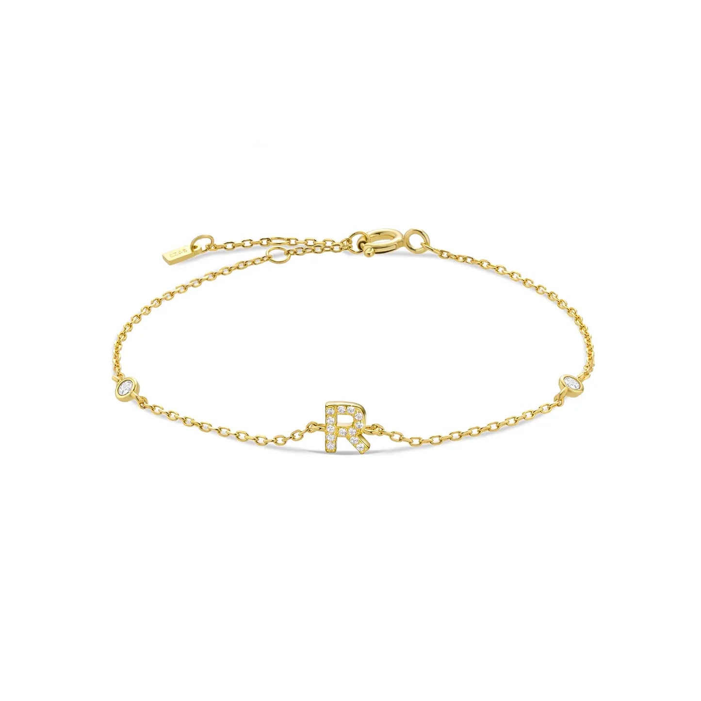 Gold bracelet with the letter R