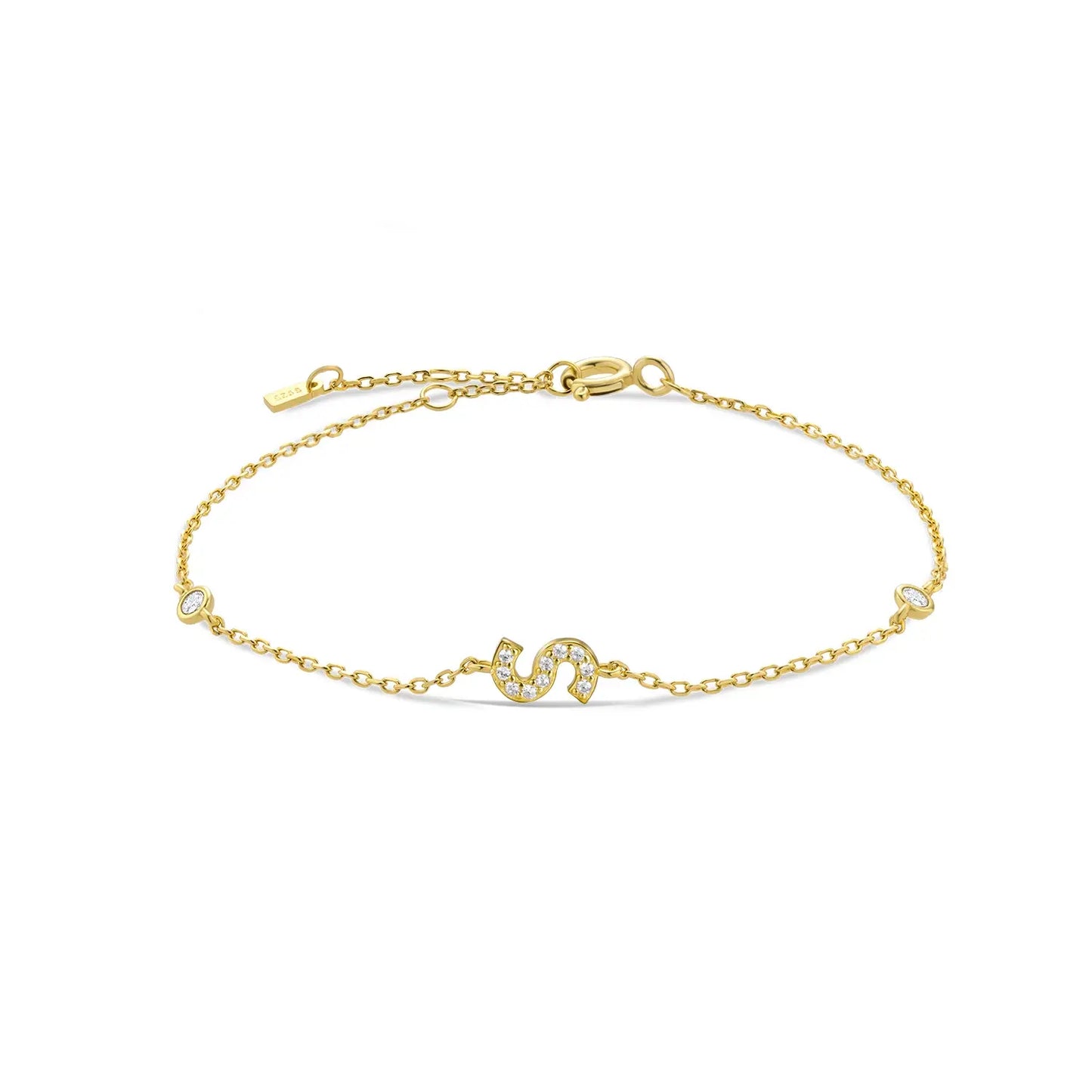 Gold bracelet with the letter S