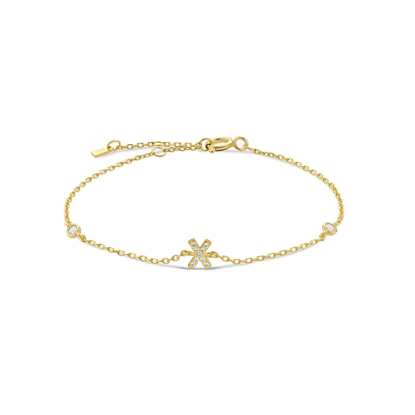 Gold bracelet with the letter X
