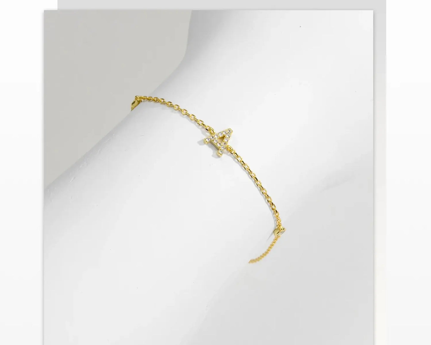 Letter A Delicate Gold Bracelet