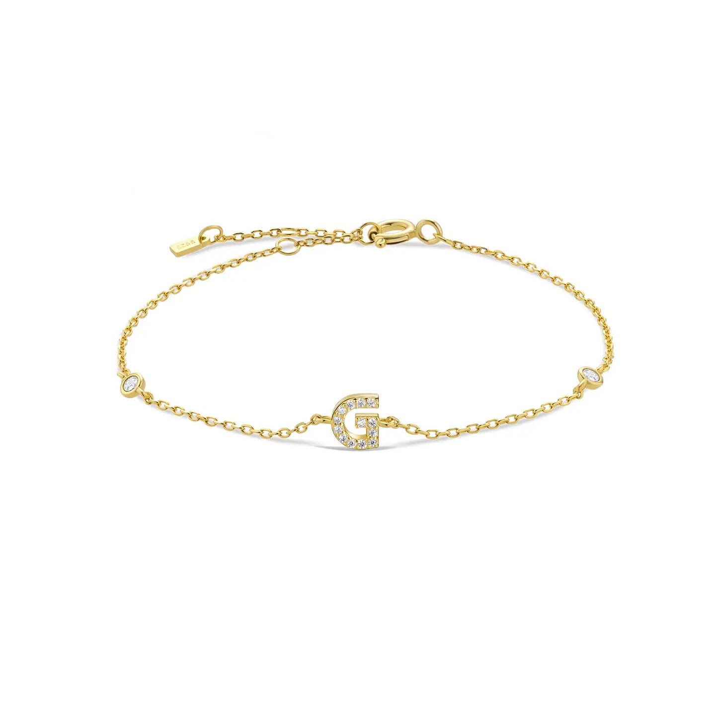 925 Silver Alphabet Monogram Bracelet