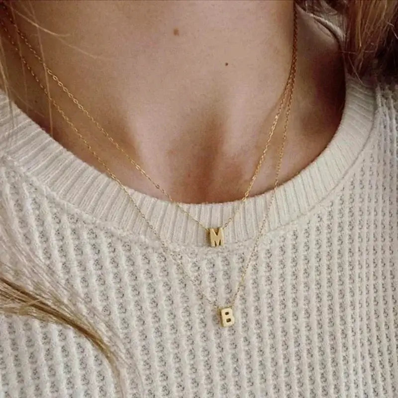 Nice double letter M-R necklace