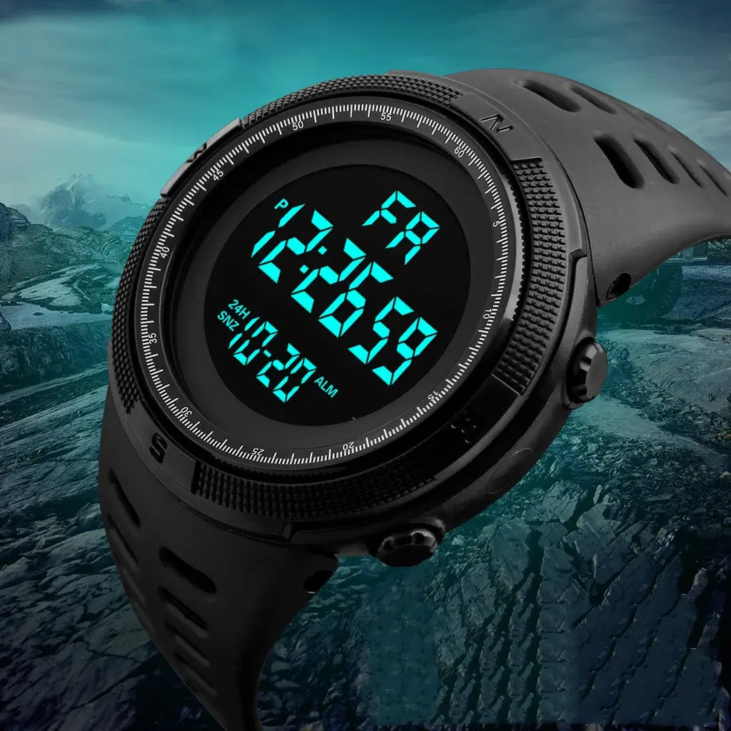 Men's Sports Digital Watch Multifunction LED Luminous Waterproof Fashion Watch for Boys and Teens