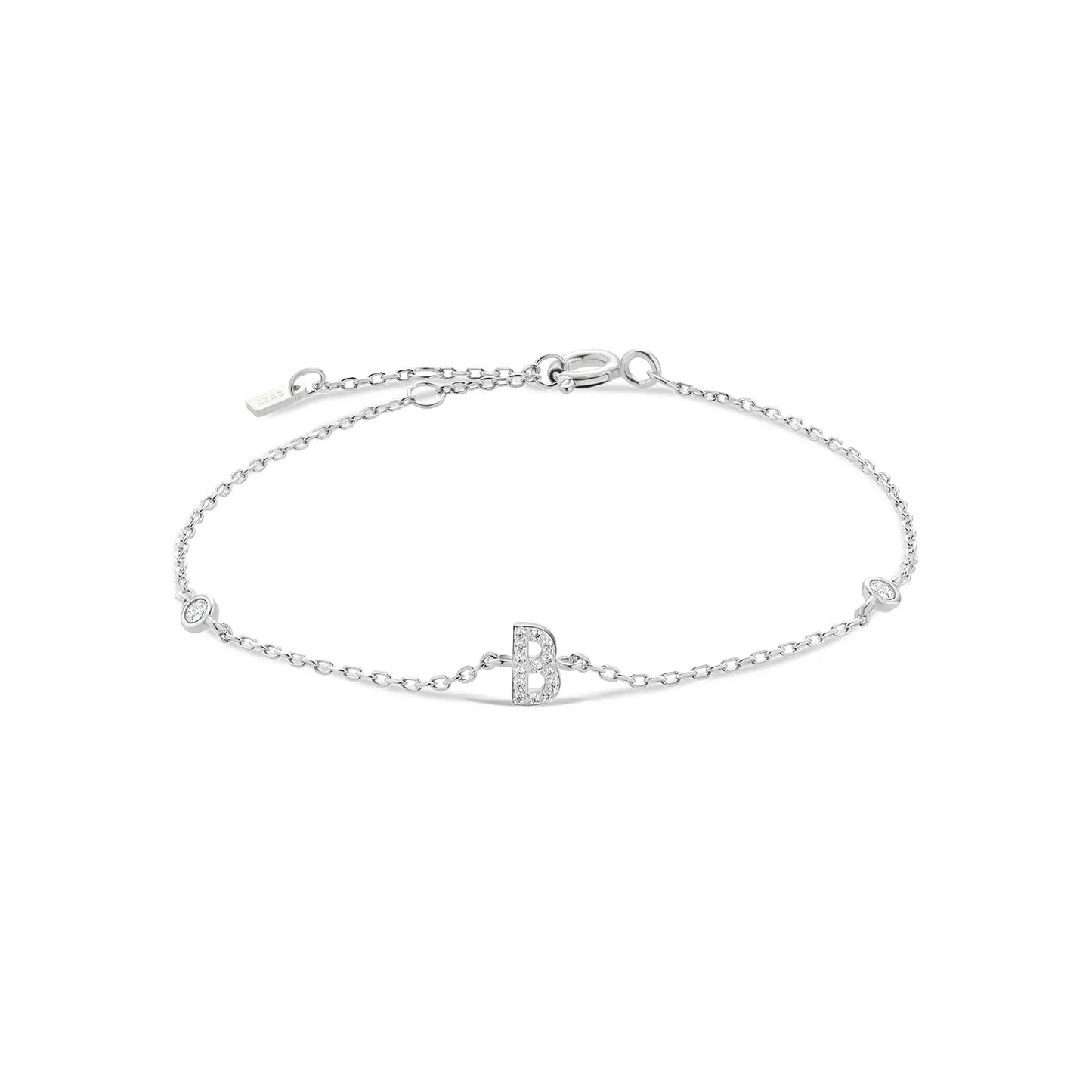 Silver bracelet with the letter B