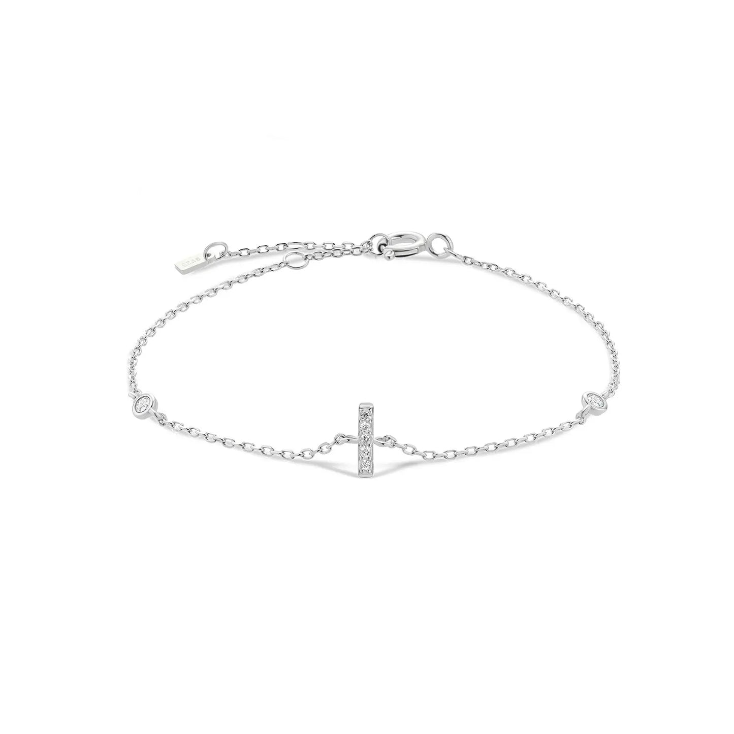 Silver bracelet with the letter I