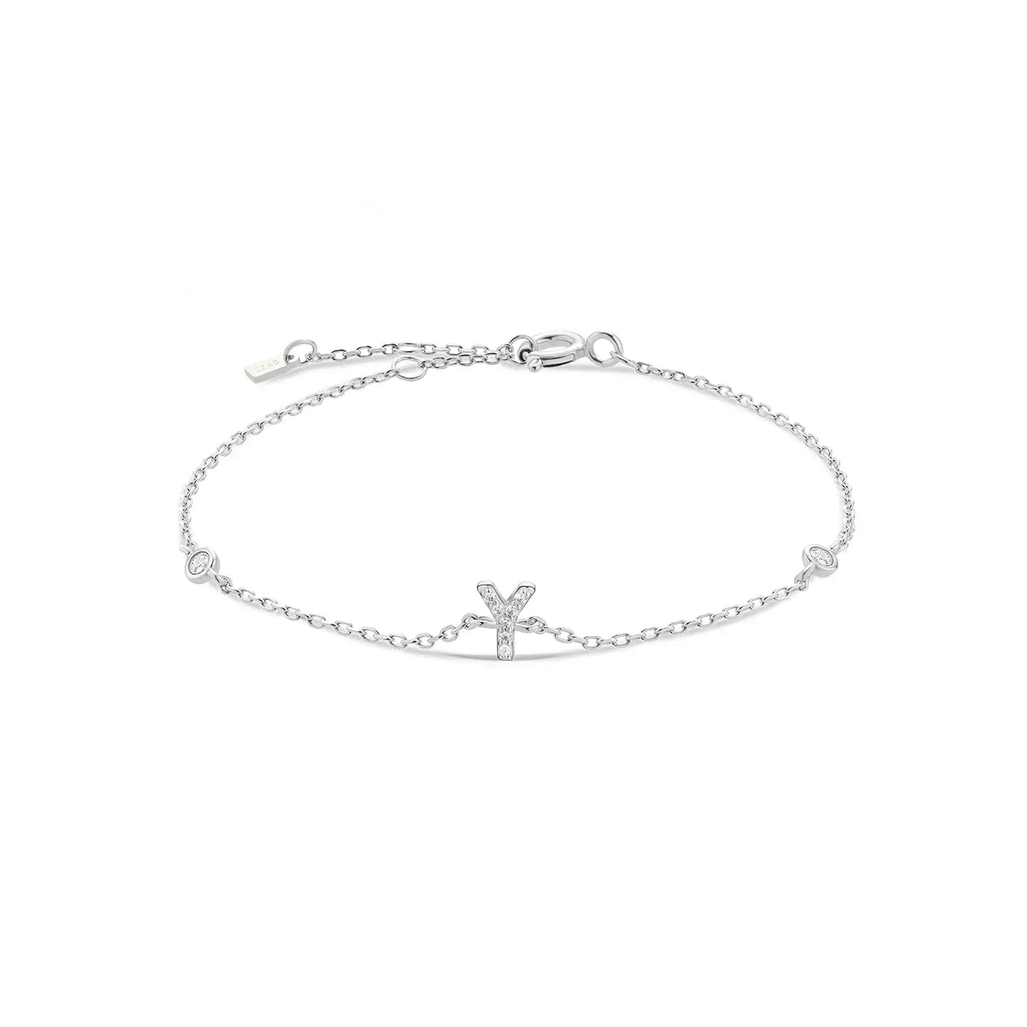 Silver bracelet with the letter Y