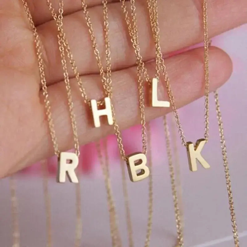 Women's Alphabet Pendant Necklace R-H-B-L-K