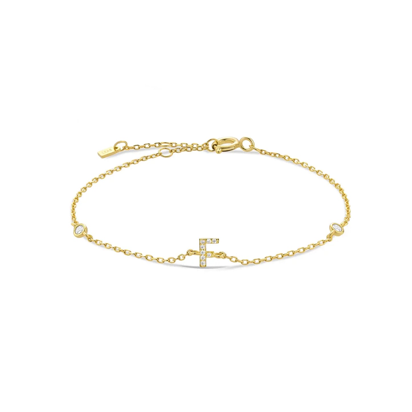 Gold bracelet with the letter F