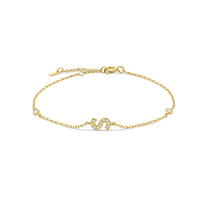 Gold bracelet with the letter S