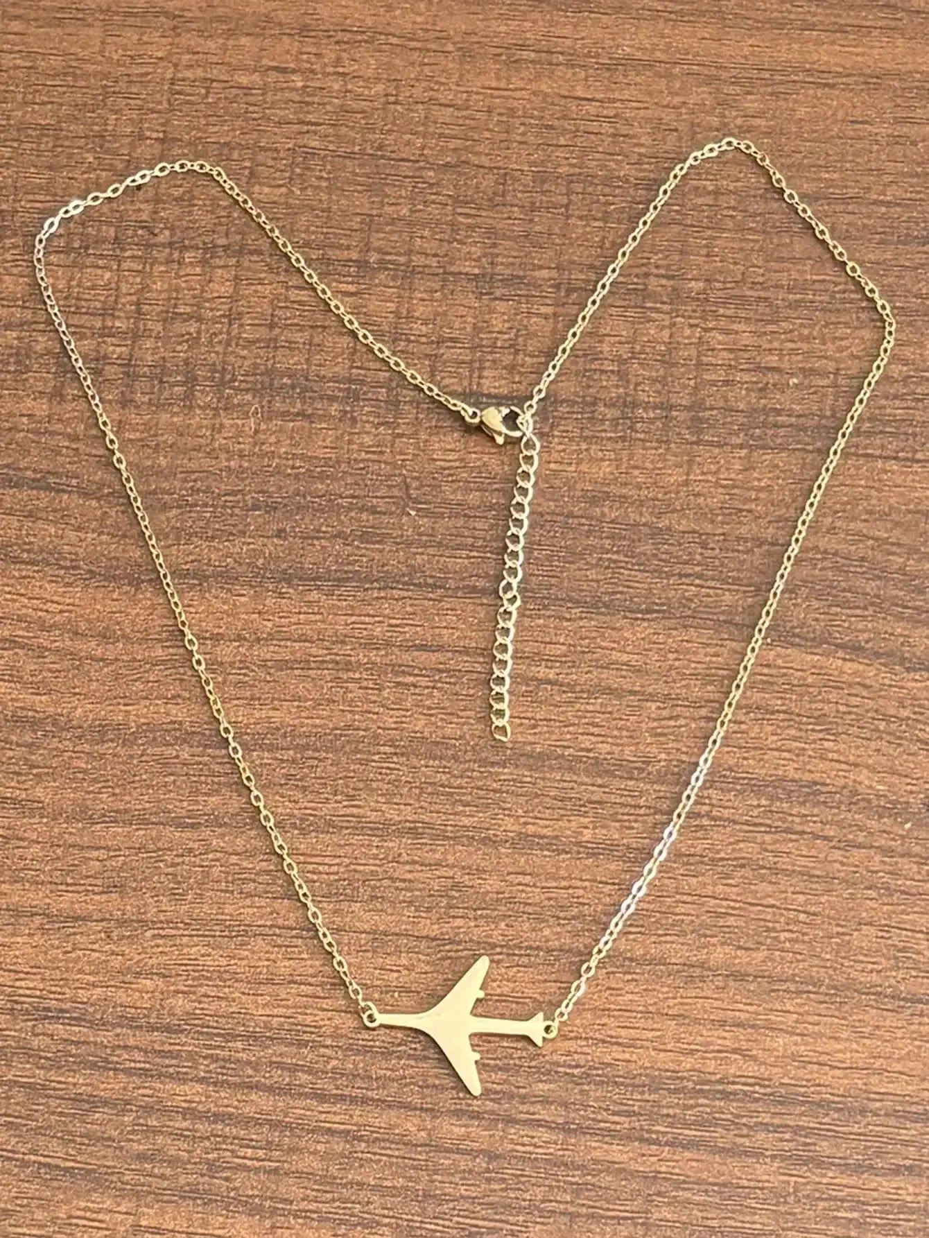 Minimalist Airplane Necklace for Women | 18K Gold Plated Stainless Steel | Daily Wear & Gift