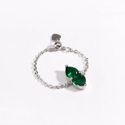Adjustable Double Heart Zircon Ring for Women, Fashion Jewelry Gift