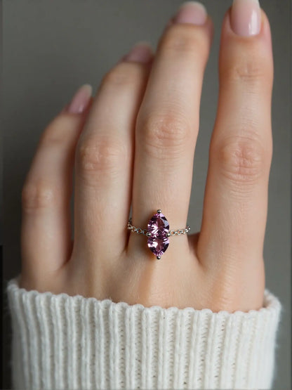 Adjustable Double Heart Zircon Ring for Women, Fashion Jewelry Gift