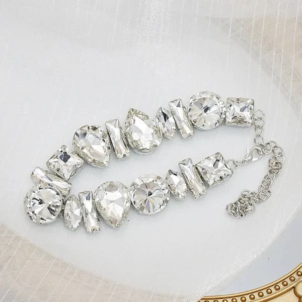 Geometric Crystal Water Drop Clavicle Necklace