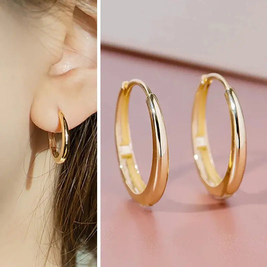 Gold Hoop Earrings Lightweight for Women Daily Party Wear