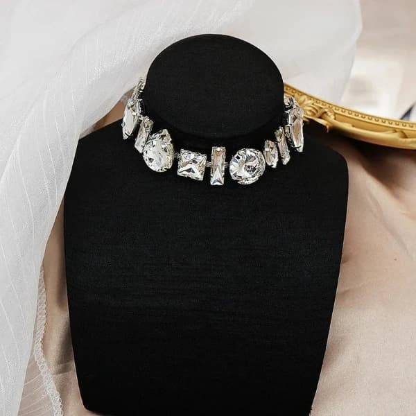 Geometric Crystal Water Drop Clavicle Necklace
