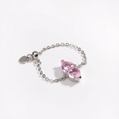 Adjustable Double Heart Zircon Ring for Women, Fashion Jewelry Gift