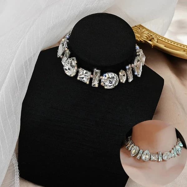 Geometric Crystal Water Drop Clavicle Necklace