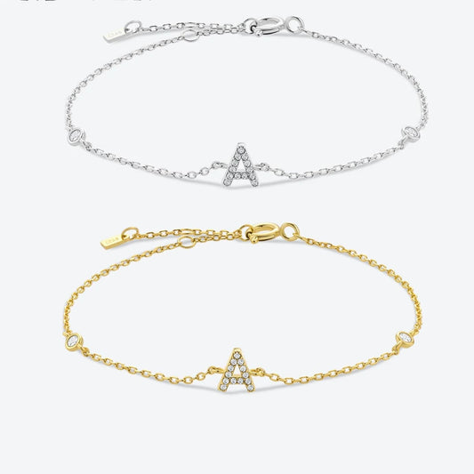 925 Silver Alphabet Monogram Bracelet