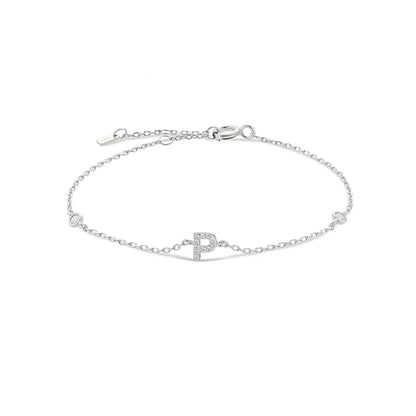 Silver bracelet with the letter P
