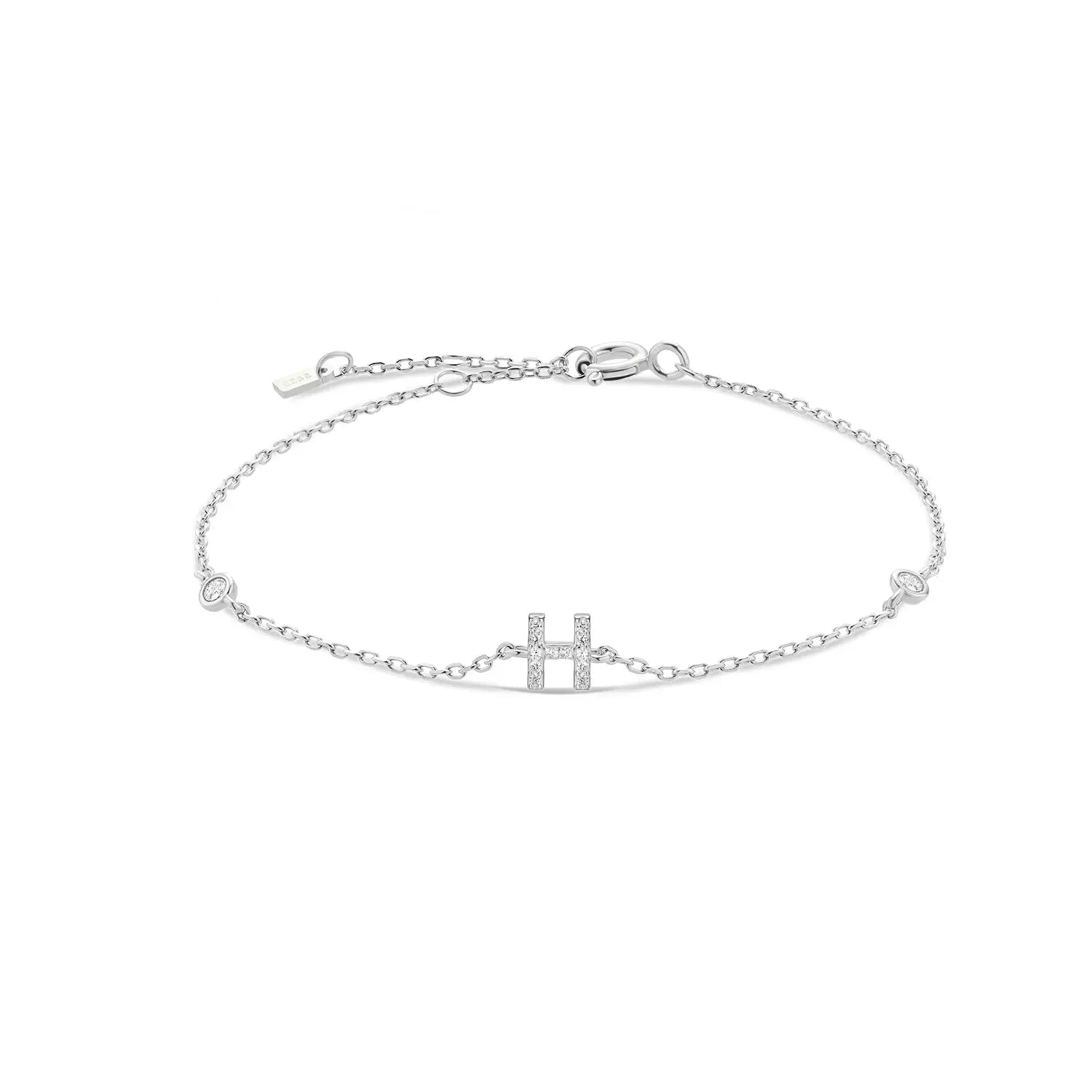 Silver bracelet with the letter H