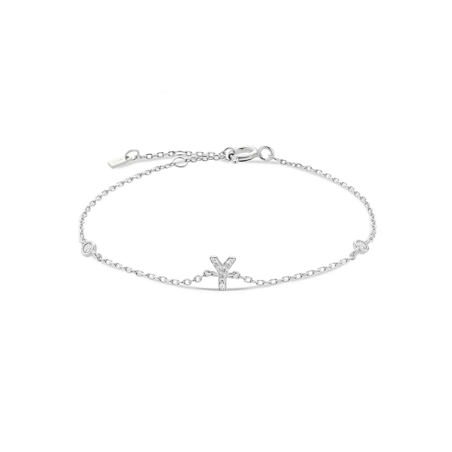 Silver bracelet with the letter Y