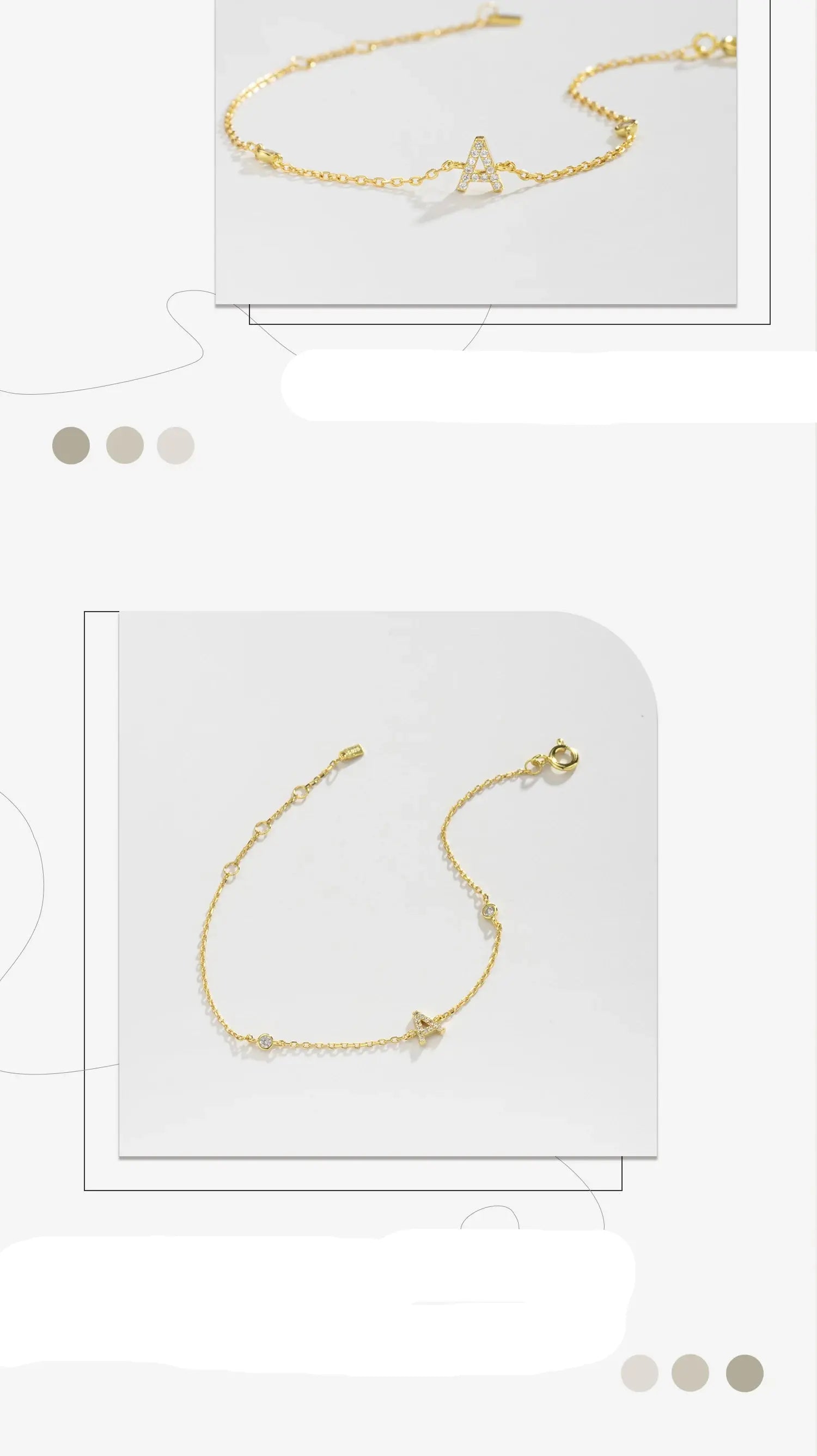 The effect of the gold bracelet with the letter A
