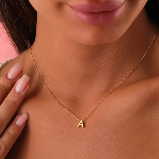 Women's Alphabet Pendant Necklace-A