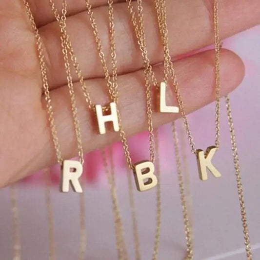 Women's Alphabet Pendant Necklace R-H-B-L-K
